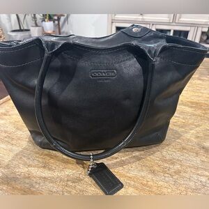 Coach black handbag medium leather